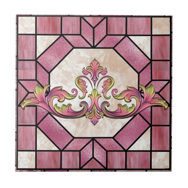 Azulejo De Cerámica Diseño de mosaico de vidrio manchado - SRF (Frente)
