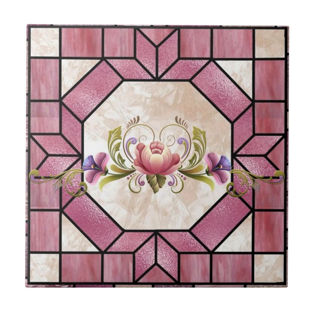 Azulejo De Cerámica Diseño de mosaico de vidrio manchado - SRF (Frente)