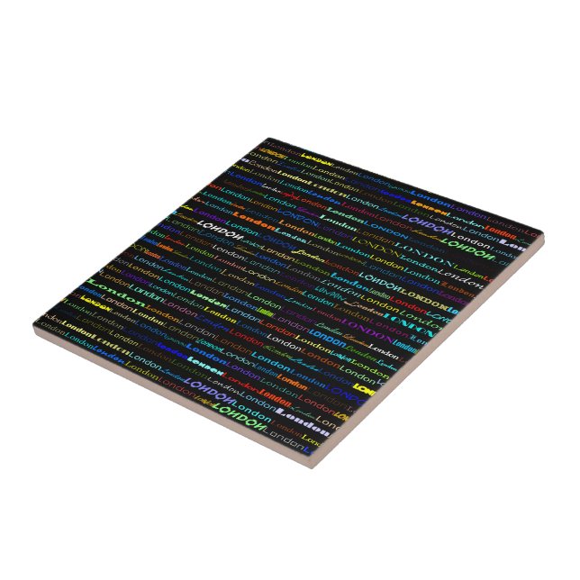 Azulejo De Cerámica Diseño de texto de Londres en mosaico (Lado)