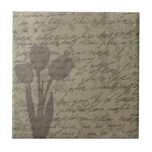 Azulejo De Cerámica Diseño de tulipanes de época