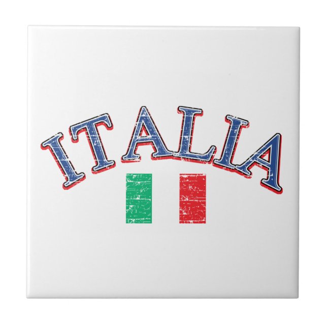 Azulejo De Cerámica Diseño del fútbol de Italia (Frente)