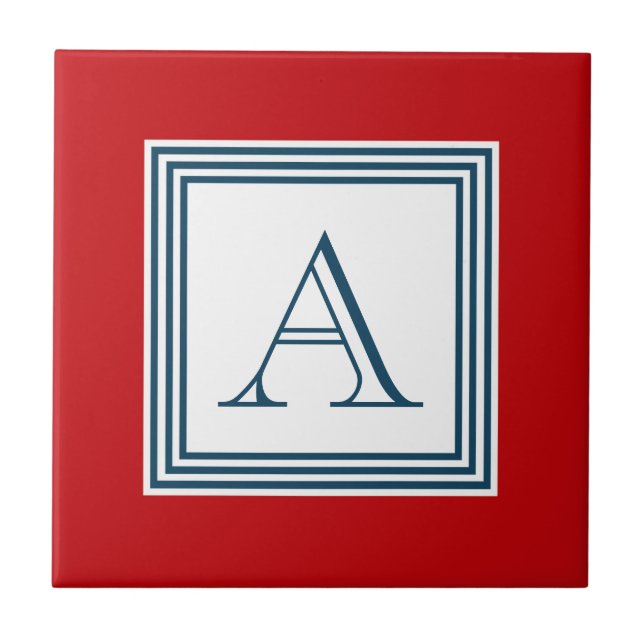 Azulejo De Cerámica Diseño del monograma (Frente)