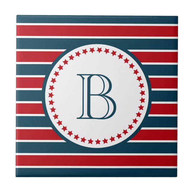 Azulejo De Cerámica Diseño del monograma (Frente)