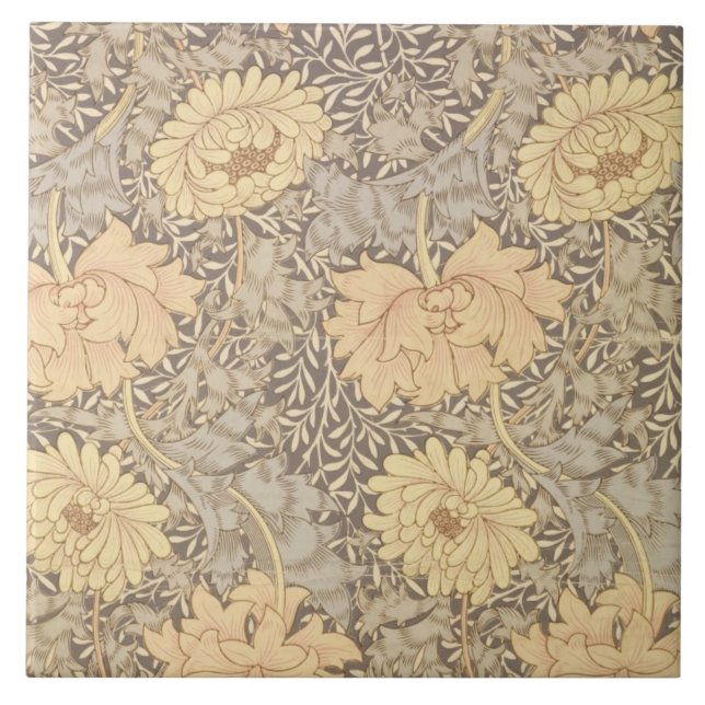 Azulejo De Cerámica Diseño del papel pintado del "crisantemo", 1876 (Frente)