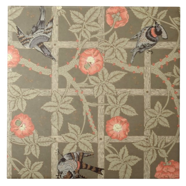 Azulejo De Cerámica Diseño del papel pintado del enrejado con un backg (Frente)