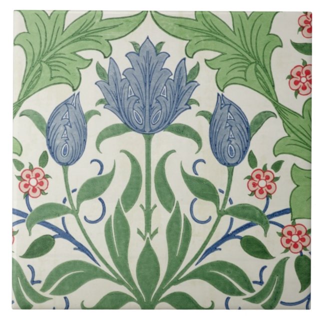 Azulejo De Cerámica Diseño del papel pintado floral (Frente)