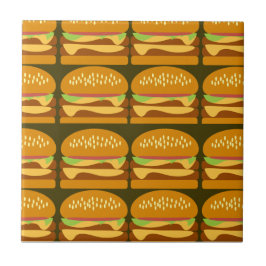 Azulejo De Cerámica Diseño del patrón Personalizado Cheeseburger Diver