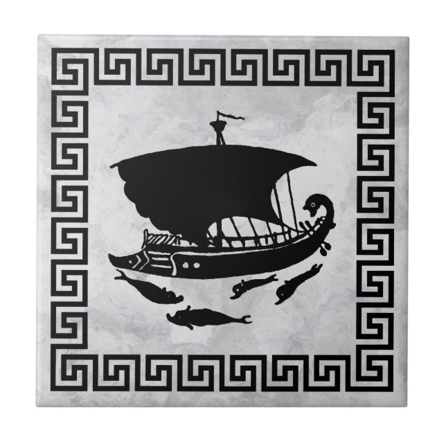 Azulejo De Cerámica Diseño dominante griego (Frente)