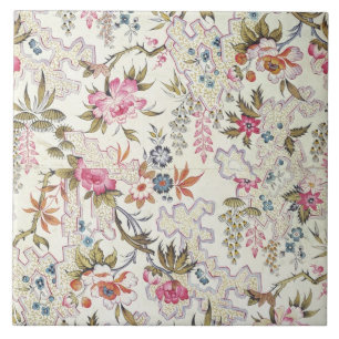 Azulejo De Cerámica Diseño floral para el material de seda con flujo