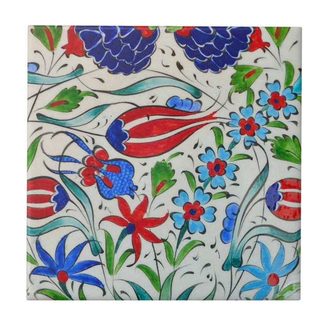 Azulejo De Cerámica Diseño floral turco (Frente)