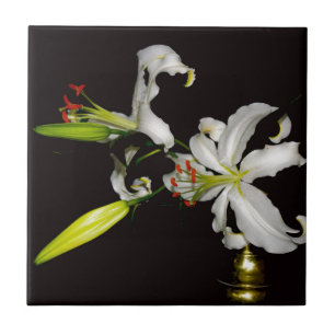 Azulejo De Cerámica Diseño irlandés - Colección de bronce y flores