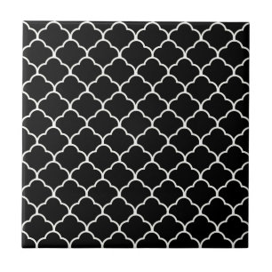 Azulejo De Cerámica Diseño marroquí negro en Emporiomoffa