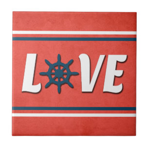 Azulejo De Cerámica Diseño náutico de amor