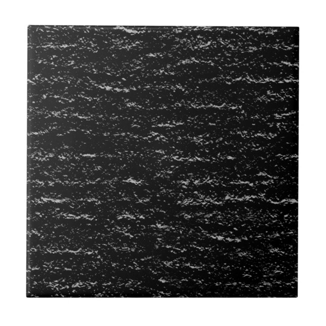Azulejo De Cerámica Diseño textil negro casi sólido (Frente)