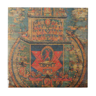 Azulejo De Cerámica DISEÑO TIBETANO EXÓTICO de Vajrayogini_Mandala