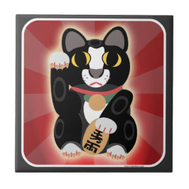 Azulejo De Cerámica Diversión dulce Tuxedo suerte gato Dibujo Diversió
