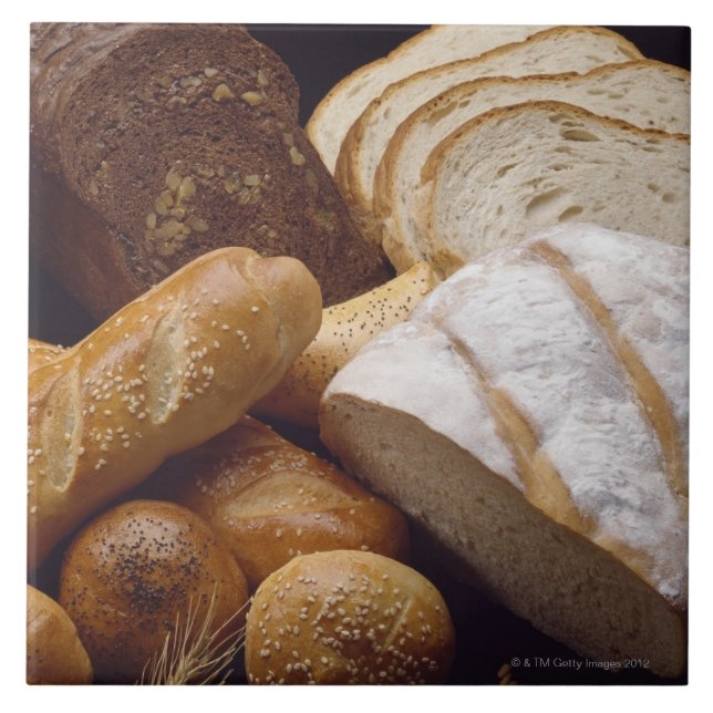 Azulejo De Cerámica Diversos tipos de pan del artesano (Frente)