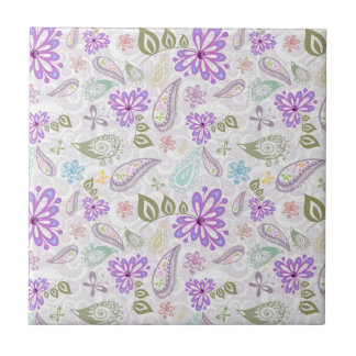 Azulejo De Cerámica Divertidos patrones de paisley pastel