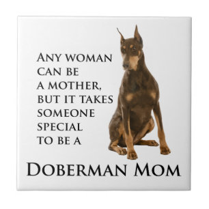Azulejo De Cerámica Doberman Mom Tile