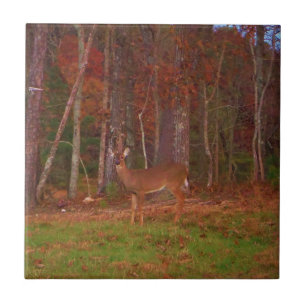 Azulejo De Cerámica Doe a Deer in Lake Arrowhead