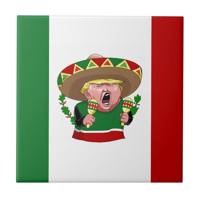 Azulejo De Cerámica donald trump mexicano (Frente)