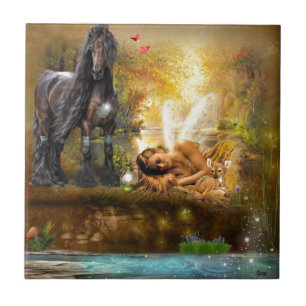 Azulejo De Cerámica Dormido para soñar a la hada