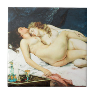 Azulejo De Cerámica Dormir, Gustave Courbet