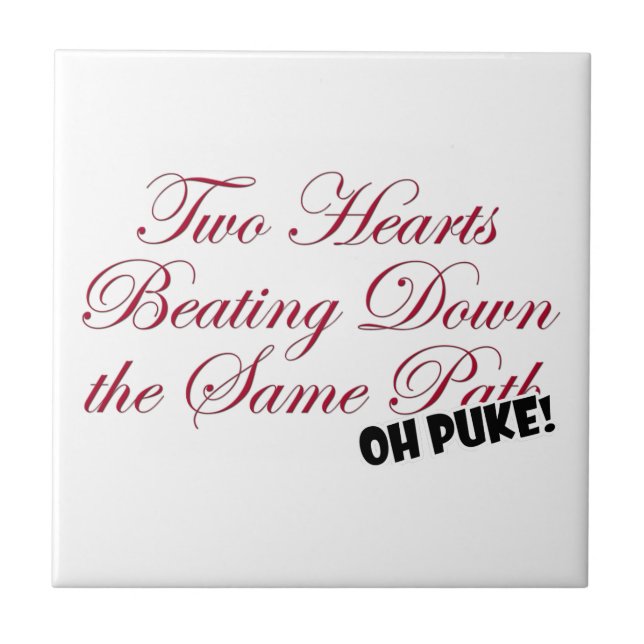 Azulejo De Cerámica Dos corazones (Frente)