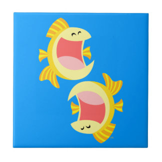 Azulejo De Cerámica Dos cucharadas de pescado Personalizado y trivetas