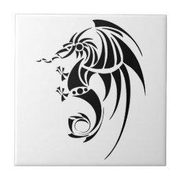 Azulejo De Cerámica Dragissous V1 - dragón negro
