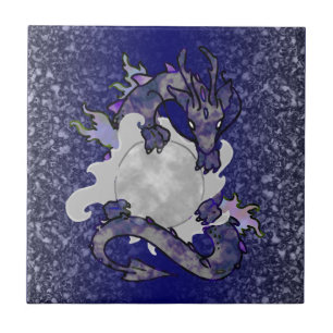 Azulejo De Cerámica Dragón de la luna