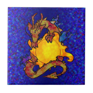 Azulejo De Cerámica Dragón de Sun