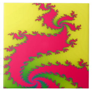 Azulejo De Cerámica Dragon Fractal Tile de Año Nuevo Chino