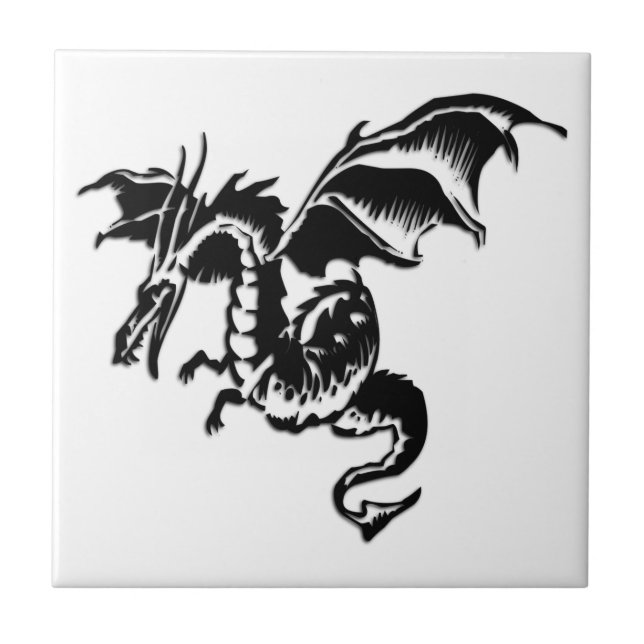 Azulejo De Cerámica Dragón Volador (Frente)