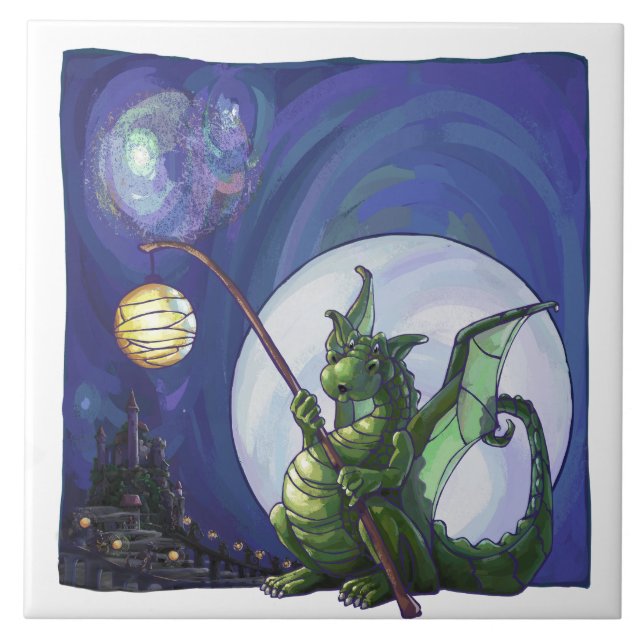 Azulejo De Cerámica Dragon Watch Art (Frente)