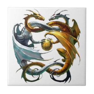 Azulejo De Cerámica Dragones de la batalla