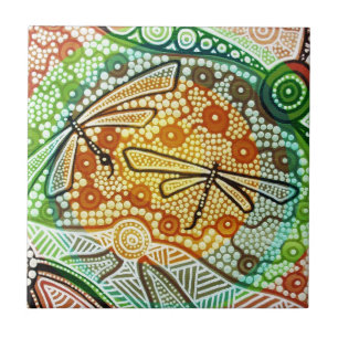 Azulejo De Cerámica Dragonfos de selva tropical