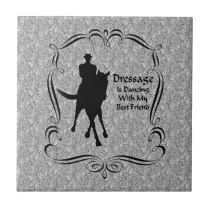 Azulejo De Cerámica Dressage Horse Rige Bailando en mosaico