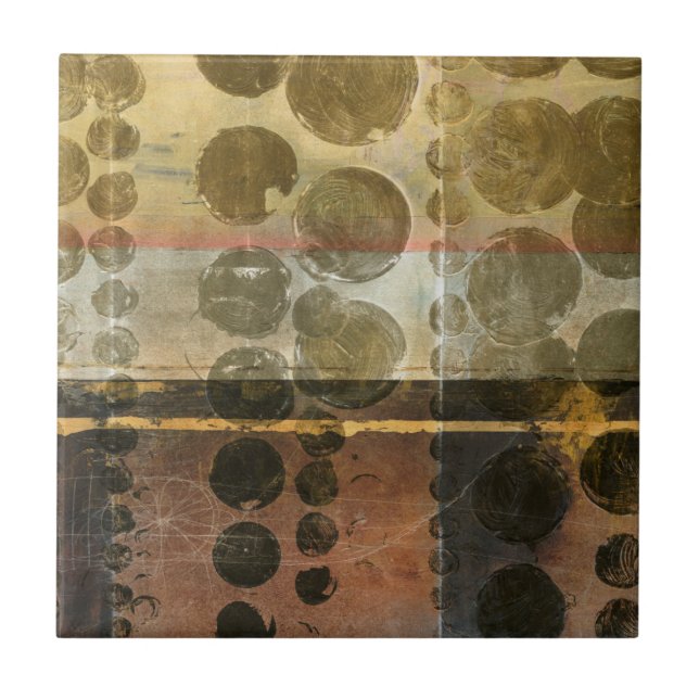 Azulejo De Cerámica Dropletas verdes circulares (Frente)