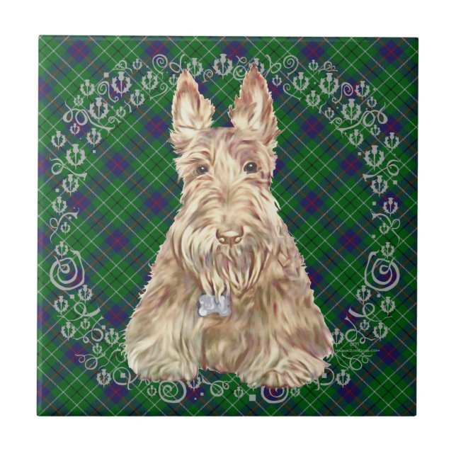 Azulejo De Cerámica Duncan Tartan Scottie (Frente)