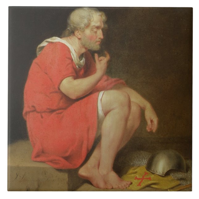 Azulejo De Cerámica Duque de Roberto (c.1054-1134) de Normandía en la (Frente)