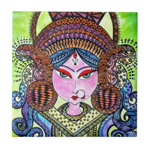 Azulejo De Cerámica Durga Maa