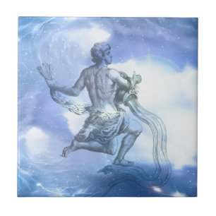 Azulejo De Cerámica Edad del zodiaco del acuario