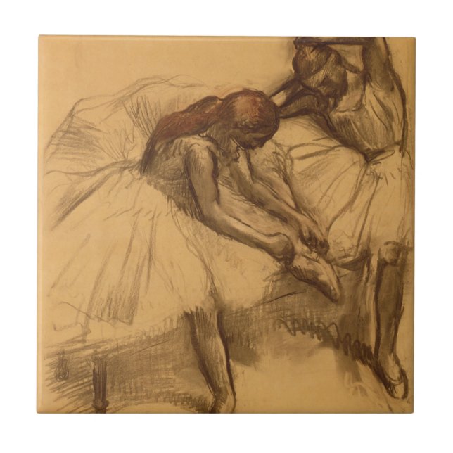 Azulejo De Cerámica Edgar Degas el | dos bailarines (Frente)