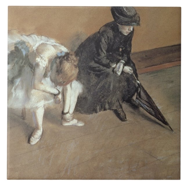 Azulejo De Cerámica Edgar Degas el | que espera, c.1882 (Frente)