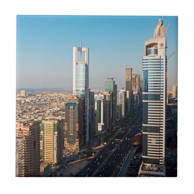 Azulejo De Cerámica Edificios a lo largo de Sheikh Zayed Road, Dubai (Frente)