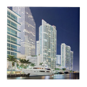 Azulejo De Cerámica Edificios a lo largo del río Riverwalk de Miami