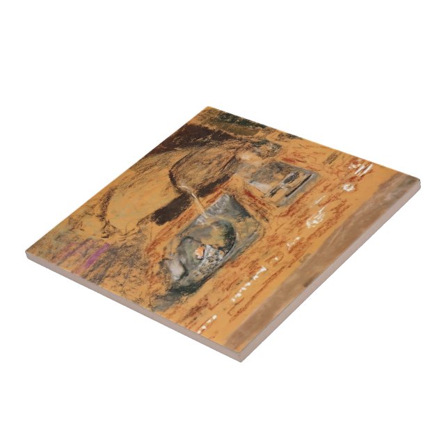 Azulejo De Cerámica Eduardo Vuillard: Mujer delante de la chimenea (Lado)