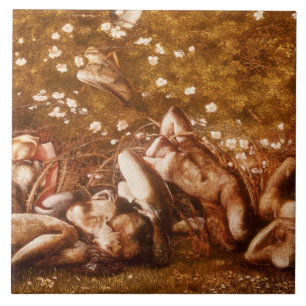 Azulejo De Cerámica Edward Burne-Jones-Estudio para los Caballeros Dur