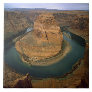 Azulejo De Cerámica EE. UU., Arizona. Horseshoe Bend mostrando erosión